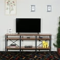thumbnail image 5 of Davee Furniture Open Walnut Shelves 4-tier Entertainment TV Stand, 5 of 6