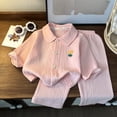 thumbnail image 2 of Splozh Girls Summer Pajamas 1-10 Years Toddler Baby Girl Pajama Set Long Sleeve Sleepwear 2 Piece Set Kid Cotton Loungewear,Pink,4-5 Years, 2 of 8