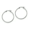 thumbnail image 1 of Beautiful Sterling Silver Rhodium-plated 2.5mm Textured Round Hoops, 1 of 2