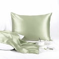 thumbnail image 4 of PiccoCasa 25 Momme Silk Pillowcase Queen Silk Pillow Cover, Olive Green, 20"x30", 4 of 7