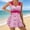 #0001-Hot Pink, variant on Tankini Swimsuits for Women Tummy Control Two Piece Modest Bathing Suits Floral Skirt Top with Boyshorts