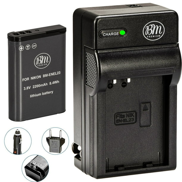 BM Premium ENEL23 Battery and Charger for Nikon Coolpix B700, P900, P600, P610, S810c Digital