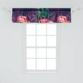 thumbnail image 2 of Floral Window Valance, Abstract Peony Flowers Sketch Watercolor Nature Theme Illustration, Curtain Valance for Kitchen Bedroom with Rod Pocket, 54" X 18", Navy Blue and Dark Pink, by Ambesonne, 2 of 2