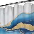 thumbnail image 3 of Blue Marble Gold Wave Pattern Shower Curtain 36"x72" ,Bathroom Decorative Shower Curtains Set with 12 Hooks,Modern Waterproof Washable Shower Curtain, 3 of 6