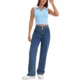 thumbnail image 2 of INSPIRE CHIC Summer Sleeveless Cropped Tank Tops for Women Golf Polo Shirts Collared V Neck Athletic Workout Tops S Blue, 2 of 5