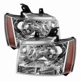 thumbnail image 1 of Xtune Headlight Assembly 9022760 Bulb Not Included; Standard Beam; Crystal Clear Lens; Chrome Plated Housing; Uses Stock Bulb; Set Of 2, 1 of 5