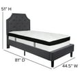 thumbnail image 4 of Flash Furniture Brighton Twin Size Tufted Upholstered Platform Bed in Dark Gray Fabric with Memory Foam Mattress, 4 of 5
