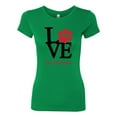 thumbnail image 2 of Wild Bobby, Love My Cat Stole My Heart Red Footprints Animal Lover Womens Slim Fit Junior Tee, Kelly, Medium, 2 of 3
