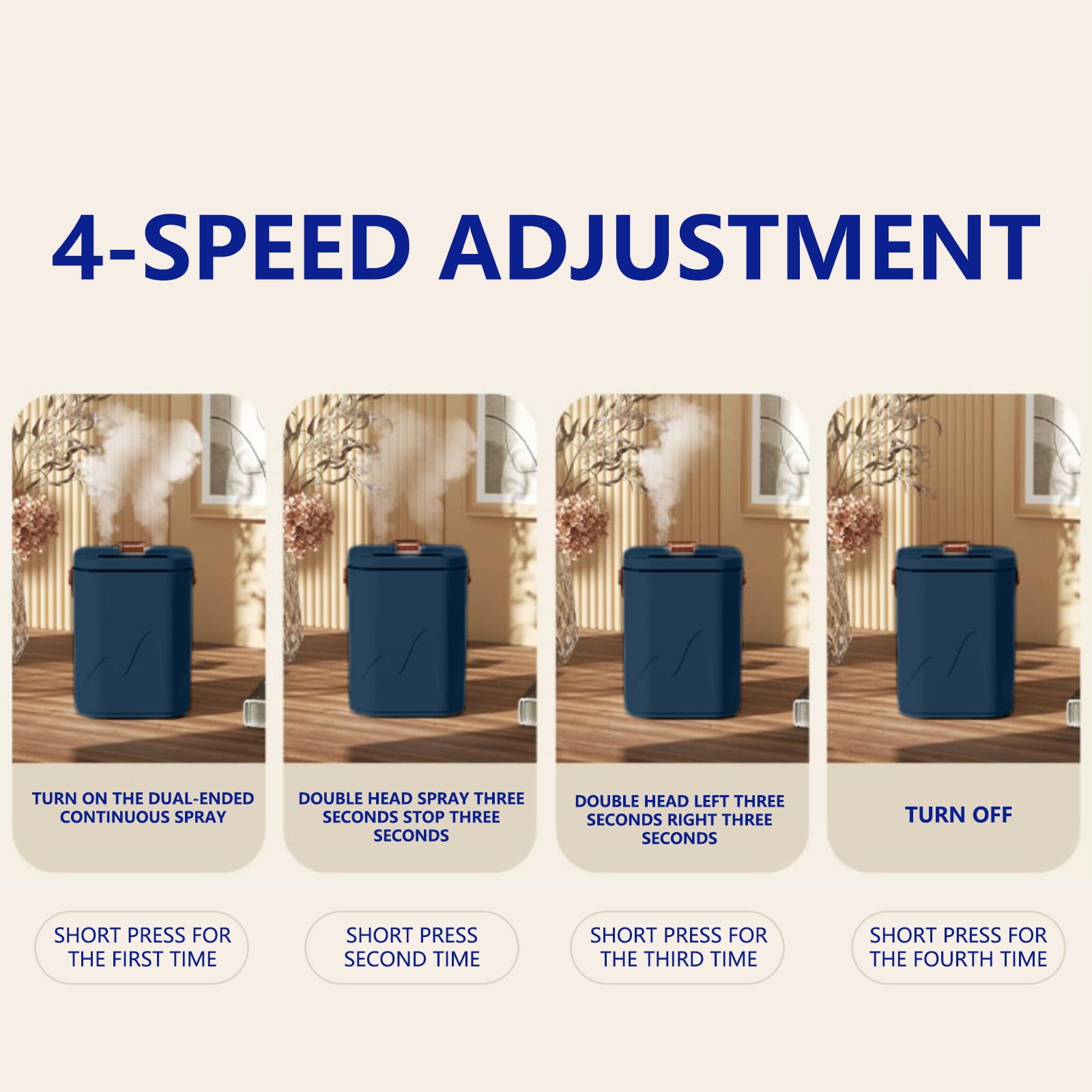 MICLOZYT Humidifier Large Room,1.8L Quiet Portable Dual-Nozzle Desktop Cool Mist Humidifier (Blue),for Baby Nursery and Plant