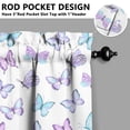 thumbnail image 3 of Set of 2 Butterfly Lovers Caf Curtains - 27.5x24 Inch Short Curtains for Kitchen, Tropical Floral Design, Semi-Sheer Fabric & Easy Care Rod Pocket Window Panels, 3 of 4