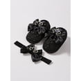 thumbnail image 4 of Newbron Baby Girls Mary Jane Shoes with Headband Soft Sole Anti-skidding Crown Bowknot Lace Princess Flats Infant Shower Wedding Dress Crib Shoes, 4 of 7