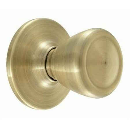 Tulip Dummy Door Knob, Reversible for Left or Right Handed Doors, Antique Brass Finish