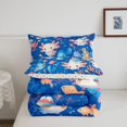 thumbnail image 5 of Blue Axolotl Comforter Set Cartoon Axolotl Bedding Set,Underwater World Sea Fish Salamander Down Comforter King,Ocean Animal Coral Reef Bed Set, 5 of 7