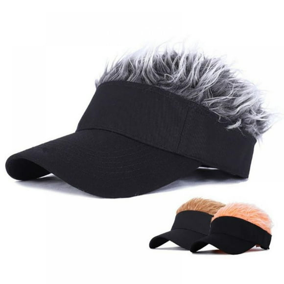 Women Men Unisex Cap Outdoor Sports Baseball Cap Wig Fake Hair Hat Sun Visor