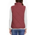 thumbnail image 4 of Brglopf Womens Lightweight Puffer Vest Sleeveless Quilted Jackets Zip Up Stand Collar Warm Fall Winter Padded Gilet Outwear with Pockets(Wine,M), 4 of 7