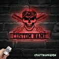 thumbnail image 2 of Craftnamesign Custom Baseball Skull Metal Wall Art LED Light, Custom Softball Player Name Sign, 2 of 5
