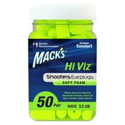 Mack's Hi Viz Soft Foam Shooting Earplugs, 50 Pair - Most Visible Color, Easy Compliance Checks, 32dB High NRR - Comfortable, Safe Ear Plugs for Hunting, Tactical, Target Shooting