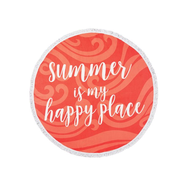 Mainstays Summer Happy Round Beach Towel