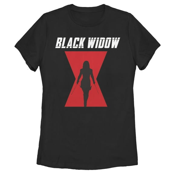 Women's Marvel Black Widow Hourglass Silhouette Graphic Tee Black 2X Large
