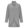 thumbnail image 5 of Draped Turtleneck Top for Women Long Sleeve Pullover Lightweight Casual Shirt Cowl Neck Tunic Sweater, 5 of 6