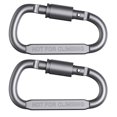 thumbnail image 1 of Mosquetón D-ring Clip de bloqueo Gancho colgante Hebilla EDC Herramientas Gris 2 piezas FLhrweasw  Nuevo, 1 of 6