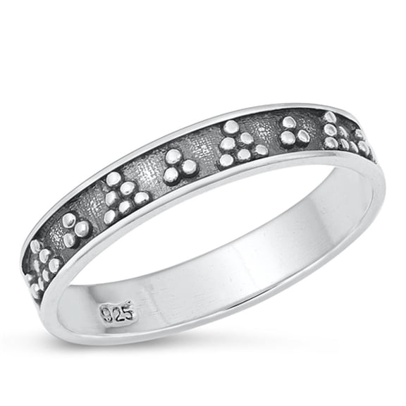 Polished Bali Ring .925 Oxidized Sterling Silver Band Jewelry Female Male Unisex Size 10