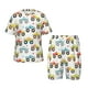 thumbnail image 1 of Fotbe Cartoon Monster Trucks Pijama Estampada de 2 Piezas para Niños – Ropa de Dormir de Manga Corta Cómoda para Niños y Niñas, Camiseta y Shorts de Algodón-3X-Large, 1 of 6