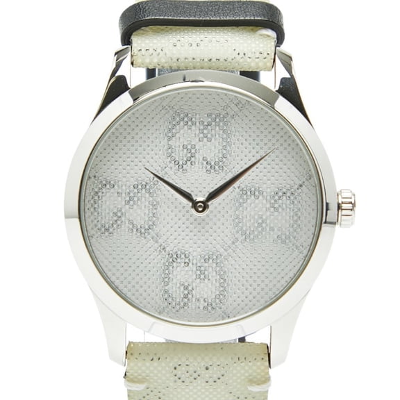 Pre-Owned Gucci Hologram GG G Timeless Watch YA1264058 Quartz White Dial Stainless... (Good)