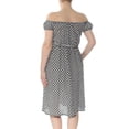 thumbnail image 2 of Max Studio London Womens Check Off-Shoulder Dress, Black, X-Small, 2 of 2