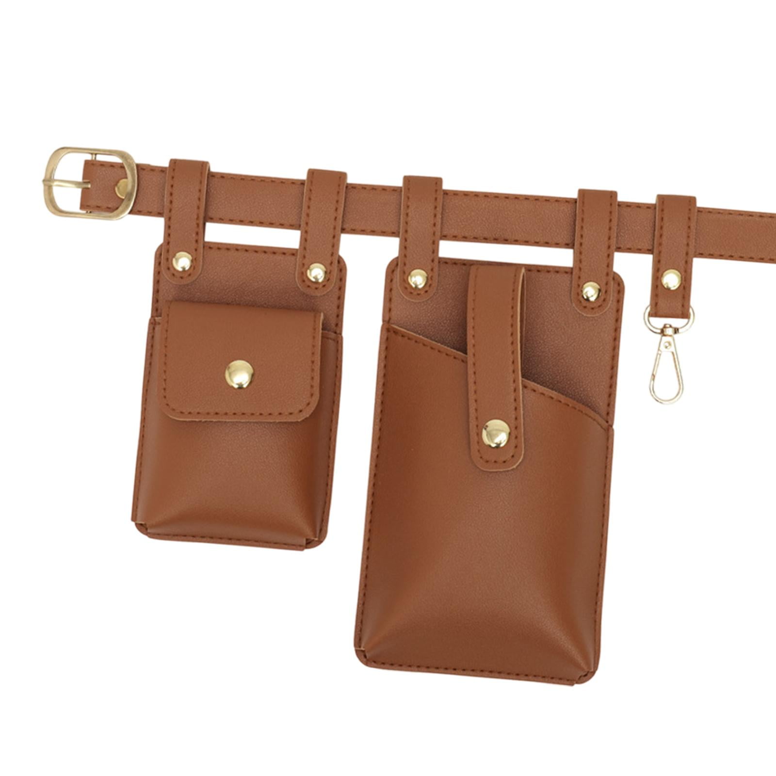 FVDPWYE Belt Pouch Sturdy Waist Organiser Belt Fashion Waterproof Comfortable Fanny Pack Light Brown