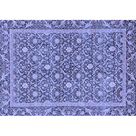 Ahgly Company Machine Washable Indoor Rectangle Abstract Blue Modern Area Rugs, 5' x 7'