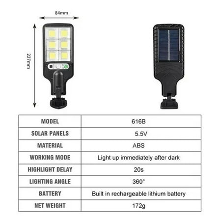 

1PC Solar LED Street Light PIR Sensor Control Wall Lamp