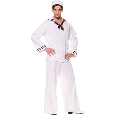 Morris Costumes Mens Sailor Uniforms V Neck Shirt White 42-46, Style UR29066