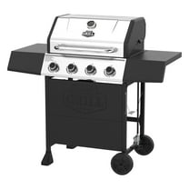Expert Grill 4-Burner Propane Gas Grill with Side Table and Porcelain Enamel Firebox