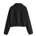thumbnail image 3 of ZAFUL Mock Neck Plain Faux Fur Sweatshirt Black L, 3 of 5
