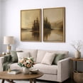 thumbnail image 3 of Framed Canvas Print Vintage Landscape Wall Art Set of 2 Modern Farmhouse Decorative for Living Room Bedroom - 24"x36"x2 NATURAL, 3 of 8