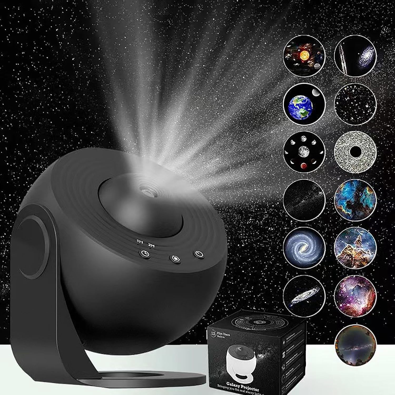 Wadan 13-in-1 Galaxy Star Projector with HD Image Discs, Rotating Sky Effects, Adjustable Brightness – Perfect for Kids’ and Adults’ Bedrooms & Home Decor