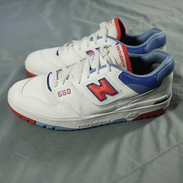 New Balance 550 Shoes Mens 10.5 White Red Blue Atlantic Sneakers Low Lifestyle