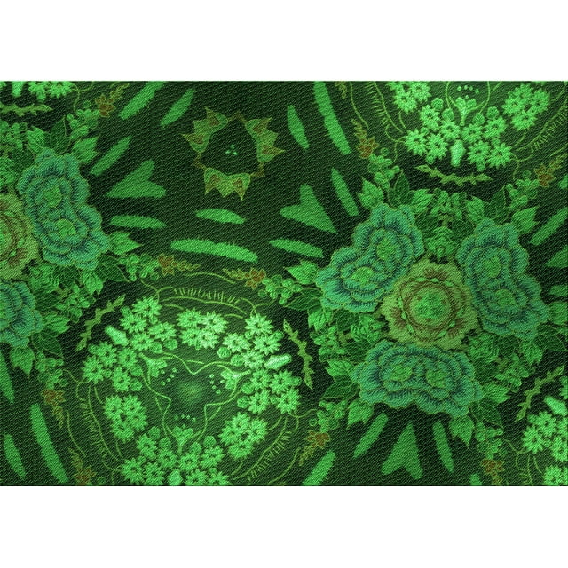 Ahgly Tapis Rectangulaire Lavable en Machine Intérieur Vert Émeraude Profond, 6 Pieds x 9 Pieds
