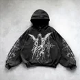 thumbnail image 4 of Sudadera con capucha cómoda con estampado gótico para hombre, estilo hip-hop, informal, punk, talla grande, ropa deportiva para viajeros, tops para parejas, Y2K, 4 of 5