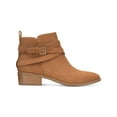 thumbnail image 2 of SUN STONE Womens Brown Buckle Accent Saandis Almond Toe Stacked Heel Zip-Up Booties 9.5 M, 2 of 4