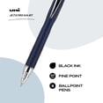 thumbnail image 2 of uni-ball® JetStream™ RT Retractable Ballpoint Pens, Fine Point, 0.7 mm, Blue Barrel, Black Ink, Pack Of 3, 2 of 6