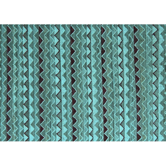 Ahgly Company Indoor Rectangle Abstract Light Blue Modern Area Rugs, 8' x 12'