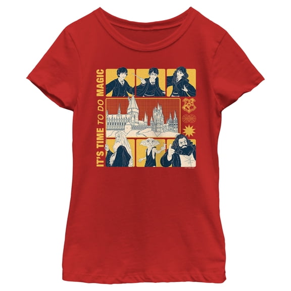 Girl's Harry Potter Time to Do Magic  Graphic Tee Red Small