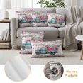 thumbnail image 6 of Spring Is Coming Pillow Covers 2 Pack Rose and Hydrangea Floral Truck Pink Plaid Pillowcase Waterproof Outdoor Throw Pillow Cover for Patio Garden Square Cushion 26”x26”, 6 of 9