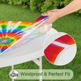 thumbnail image 5 of Rainbow Tie Dye Sunburst Round Fitted Tablecloth with Elastic Edge,Dining Table Cover Waterproof,Outdoor Round Tablecloth for Camping,Dining,Indoor and Outdoor, 5 of 7