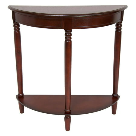 Oriental Furniture 31" Half Round Console Table, cherry color, decorative item, living room item