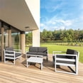 thumbnail image 3 of Compamia Mykonos 4 Person Lounge Set in Silver finish with Charcoal Cushions, 3 of 3