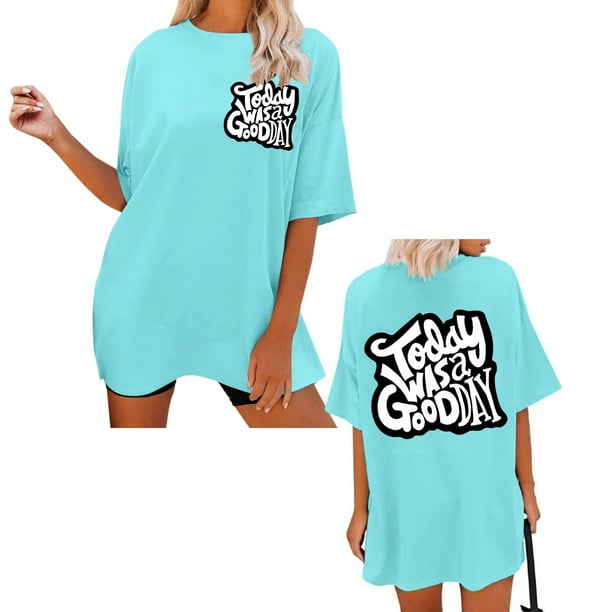 Fiudx Ofertas Del Día Moda Mujer Casual Cuello Redondo Impresión Blusa Manga Corta Camiseta Verano Tops