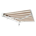 thumbnail image 5 of Awntech 16 Ft Destin Right Motorized Heavy Duty Patio Retractable Awning with Protective Hood (192in x 10.38in x 120in), Brown/Tan/Terracotta Multi, 5 of 9